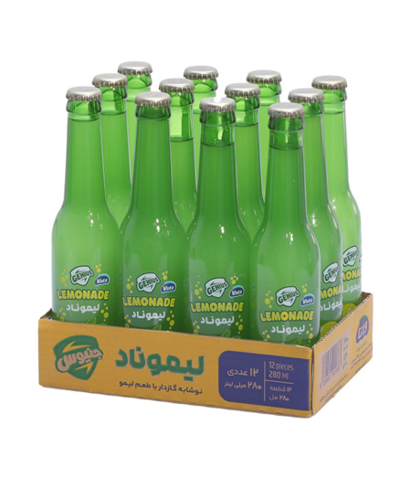 لیموناد شیشه ای 280 میلی لیتری جنیوس